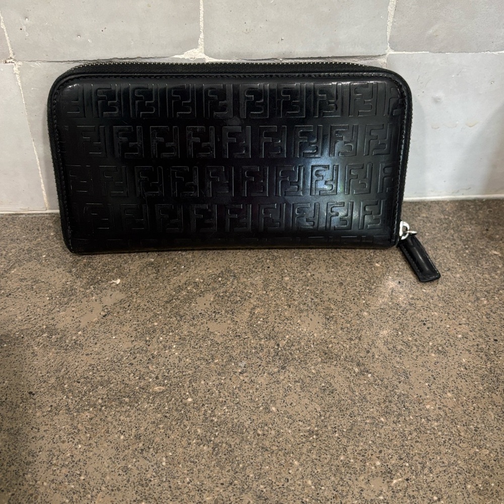 Fendi Embossed Black  Wallet